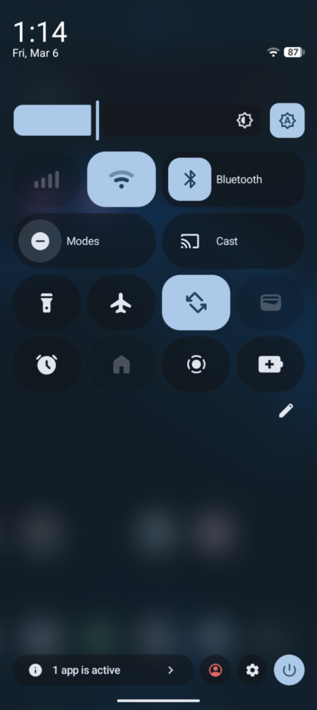 New Quick Settings Panel